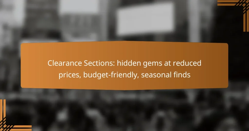 Clearance Sections: hidden gems at reduced prices, budget-friendly, seasonal finds