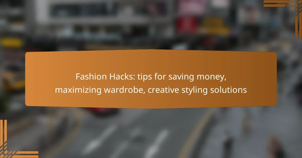 Fashion Hacks: tips for saving money, maximizing wardrobe, creative styling solutions