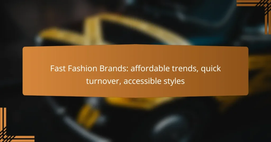 Fast Fashion Brands: affordable trends, quick turnover, accessible styles
