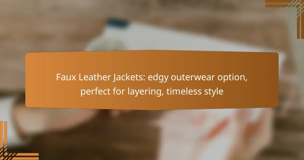 Faux Leather Jackets: edgy outerwear option, perfect for layering, timeless style