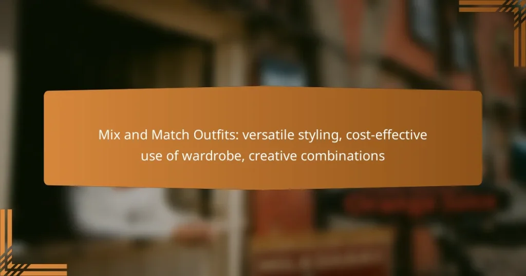 Mix and Match Outfits: versatile styling, cost-effective use of wardrobe, creative combinations