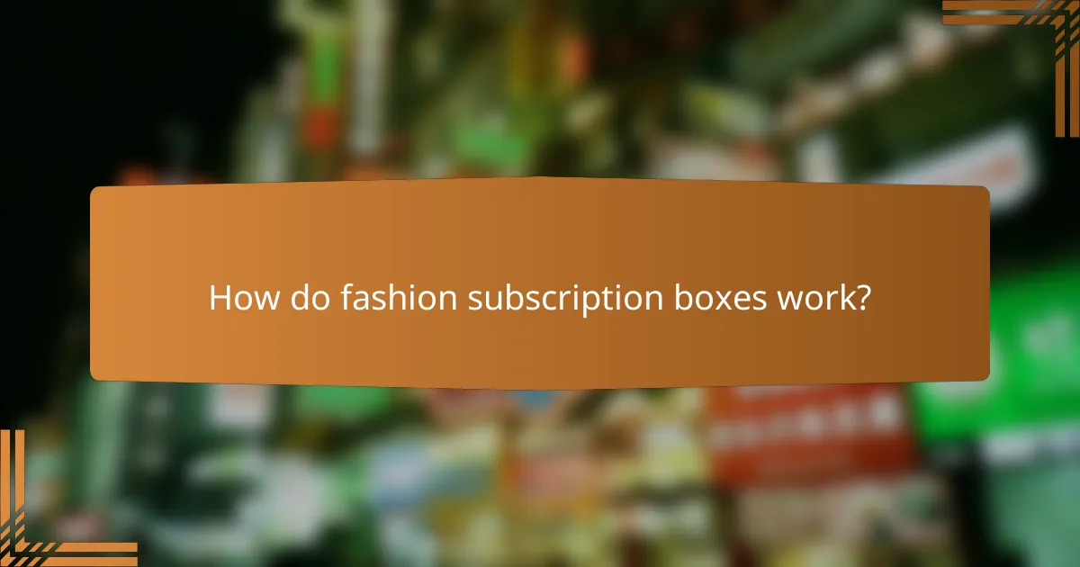 How do fashion subscription boxes work?