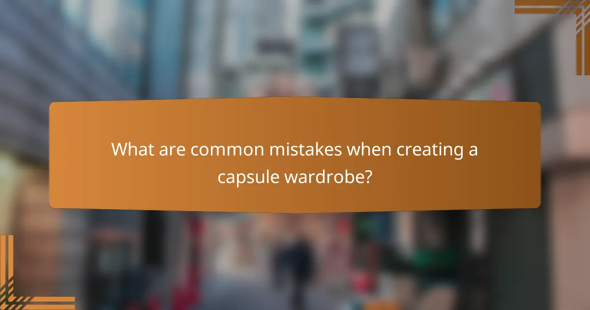 What are common mistakes when creating a capsule wardrobe?