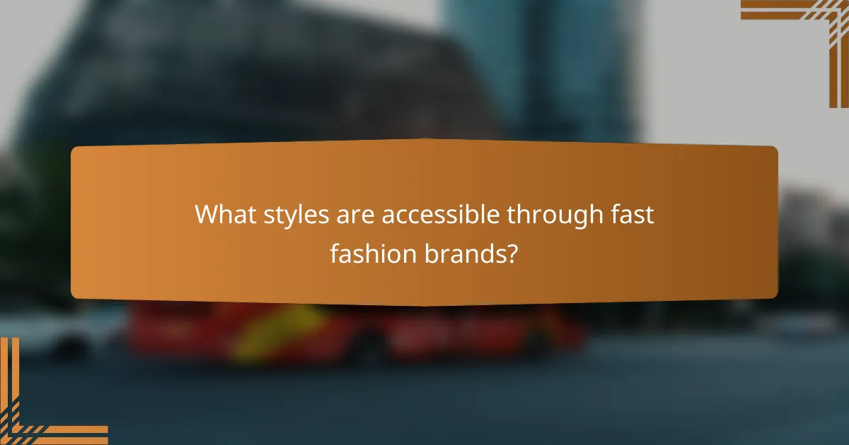 What styles are accessible through fast fashion brands?